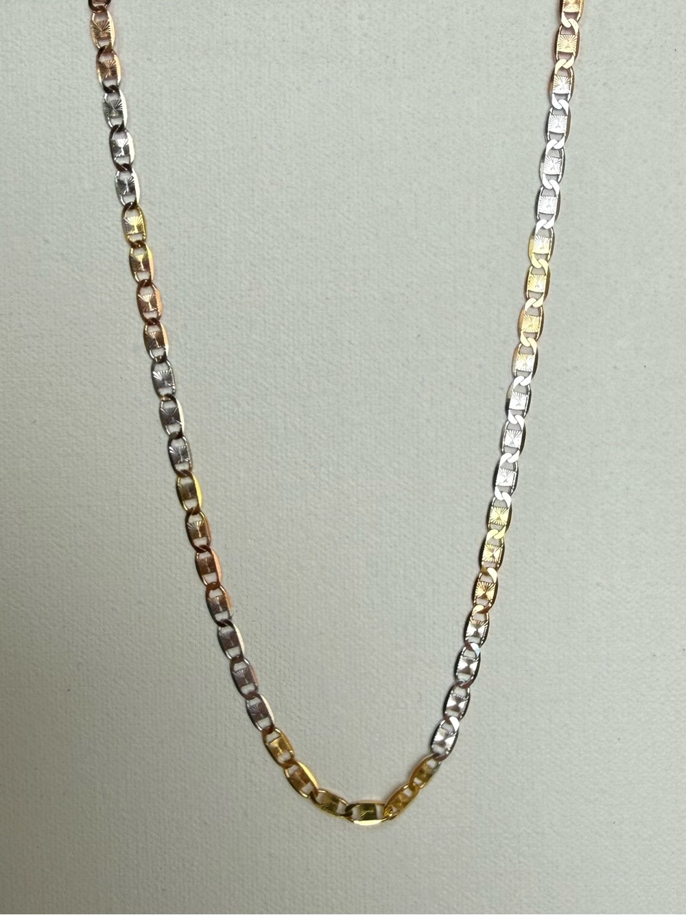 925 Tri-Tone Starburst Valentino Chain Necklace